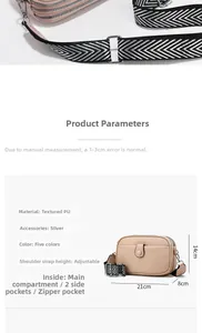 Detailed interior view of macaron crossbody bag with multiple compartments and hardware