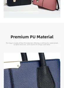Détails du cuir PU texturé imperméable et résistant aux rayures sur sacs à main chic