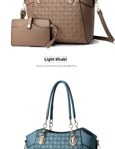 Detail of light khaki PU leather tote bag with embossed polka dots and small pouch