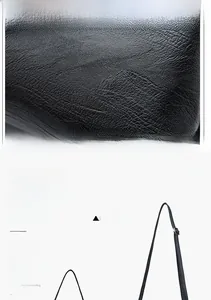 Detail of black pebbled leather texture with versatile straps for multi-way carry