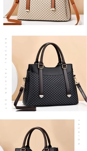 Close-up of geometric textured synthetic leather handbags with elegant gold metal hardware