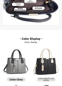 Structure interne multicompartiment du sac en cuir grainé avec poches pour téléphone