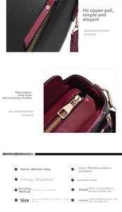 Détails de la fermeture éclair dorée et des coutures bordeaux sur un sac carré noir
