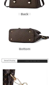 Detail view of the handbag back and bottom showing golden rivets and texture