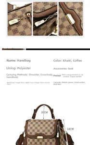Détails des finitions dorées et coutures précises sur le sac à main à motif damier