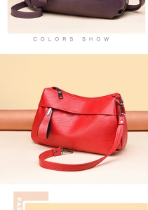 Close-up of red lychee texture faux leather handbag showing multiple color options