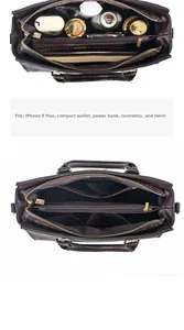 Detailed interior view of the large floral tote bag showing multi-compartment storage space