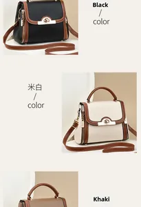 Detailed comparison of leather crossbody bags in black, off-white, and khaki colors