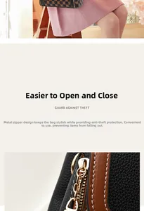 Detailed view of anti-theft zipper and golden hardware on lychee leather crossbody bag
