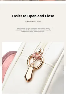 Close-up of golden zipper hardware and leather texture on a beige crossbody bag