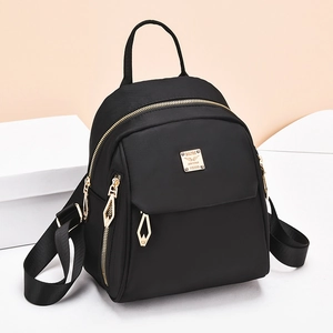Mini Sac À Dos Femme Tissu Oxford Imperméable Mode Décontracté Sac De Voyage Avec Matériel Doré Léger Petit Chic