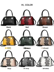 Detailed grid view of nine colorful stone-textured shell bags with silver hardware
