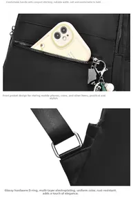 Detail of waterproof backpack showing reinforced handle stitching and metal D-ring hardware