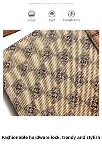 Detailed view of textured checkered faux leather mini bag with floral patterns