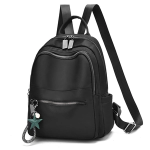 Fashion Backpack Waterproof Nylon Casual Travel Bag For Women Student Multi-Pocket Schoolbook Laptop Bag With Star Charm