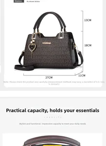 Detailed size specifications of large capacity brown tote bag with letter prints