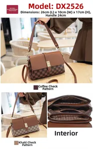 Detail view of the multi-layer interior compartments and zipper pocket of this crossbody bag
