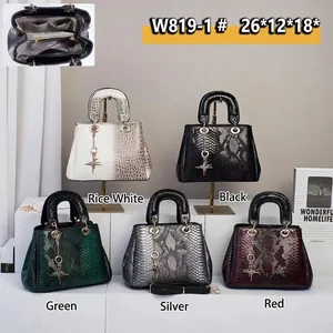 Chic snakeskin embossed handbags set in various colors with star charm and strap