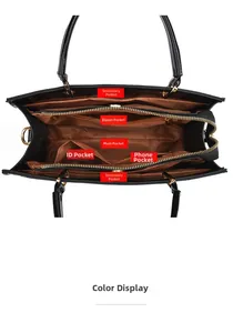 Internal structure of crocodile embossed handbag with multiple storage compartments