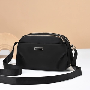 Women Oxford Cloth Crossbody Bag Lightweight Multi Layer Zipper Shoulder Bag Casual Versatile Nylon Messenger Bag