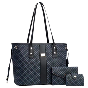 Ensemble de sacs cabas 3 pièces pour femmes avec motif à carreaux géométriques