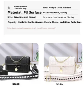Internal view of the quilted crossbody bag showing storage for umbrella and glasses