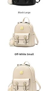 Comparaison détaillée des sacs à dos en similicuir noir grand et blanc cassé petit