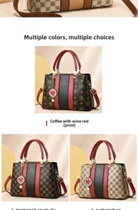 Détails de sacs à main multi-motifs avec pendentif sourire en métal et logo de marque