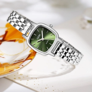 Montre À Quartz Pour Femmes Cadran Carré Étanche Bracelet En Métal Minimaliste Élégante Montre-Bracelet De Mode