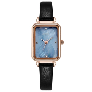 Orologio Al Quarzo Da Donna Elegante Cassa Rettangolare In Lega Cinturino In Pelle Dettagli In Strass Impermeabile Vintage