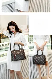 Classic dark brown checkered handbag with tassel detail shown in an elegant cafe setting