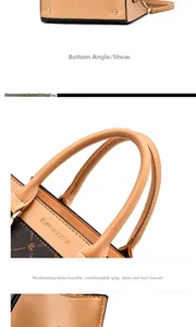 Detail of reinforced tote bag handles and protective metal studs on the bottom base