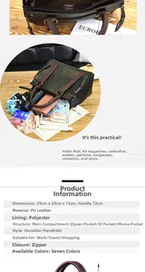 Detail view showing large capacity interior of the green PU leather tote bag with accessories