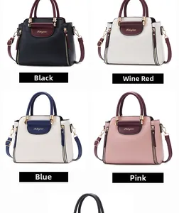 Detailed grid view showing four color variations of the large capacity crossbody handbag