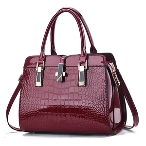 Sac À Main Pour Femme Motif Crocodile Brillant Grande Capacité Cuir PU Sac À Épaule Avec Bandoulière Amovible Élégant Rétro