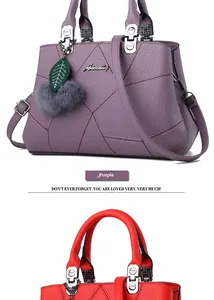 Close-up of litchi texture leather with geometric stitching and plush leaf pendant