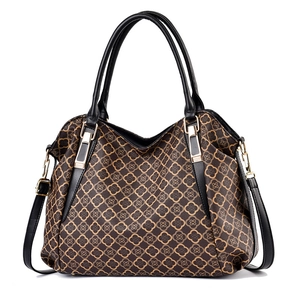 Borsa A Mano Grande Pelle PU Stampa Floreale Monogramma Manico Borsa A Tracolla Vintage Street Fashion Donne