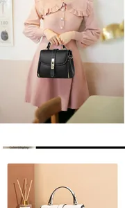 Detailed comparison of black and white litchi leather handbags with gold rectangle locks