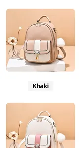 Détails du sac à dos en cuir PU matelassé avec boucle cœur et bordure en perles