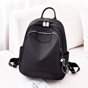 Sac À Dos Mode Pour Femme En Nylon Imperméable Voyage Multi Poches Antivol Style Coréen Décontracté École