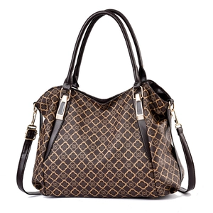 Sac à main femme marron foncé avec motif trèfle et bandoulière en cuir réglable pour femme