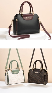Macro detail of leather texture and gold hardware on fashionable crossbody handbags