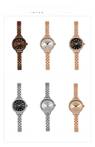 Vue détaillée de la collection de montres GEDI avec bracelets fins en six coloris