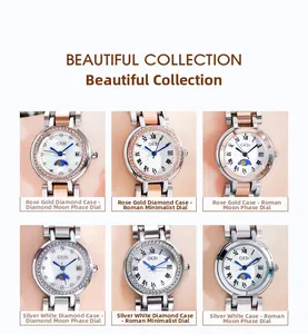 Collection de montres à quartz de luxe pour femmes avec bracelets en acier inoxydable