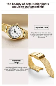 Detail of GEDI quartz watch featuring mineral glass and IP plating mesh strap