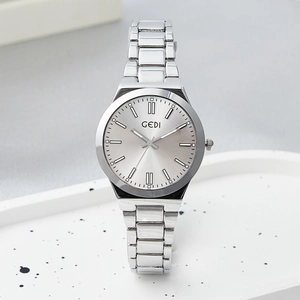 Fashion Women Quartz Watch With Stainless Steel Band Elegant Round Sunray Dial Waterproof Minimalist Analog Wristwatch