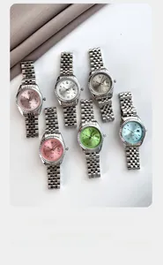 Détails des cadrans de montre à quartz en six couleurs avec guichet de date loupe