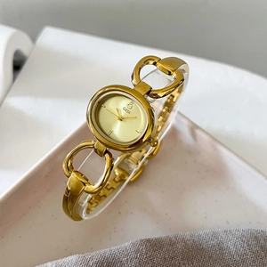 Elegant Women Quartz Watch Oval Dial Alloy Bangle Bracelet Slim Metal Chain Fashion Jewelry Wristwatch For Lady Minimalist