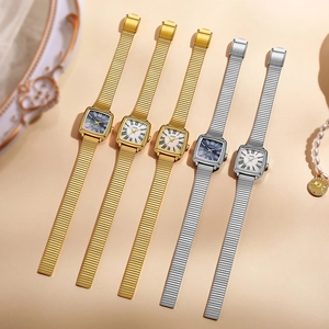 Luxury GEDI square women's watch with mother of pearl dial and Roman numerals