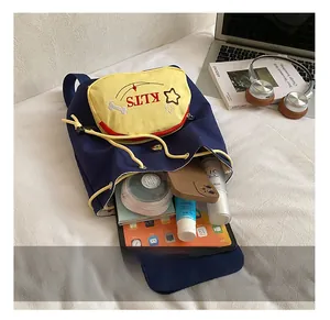 Internal capacity of the cartoon star backpack showing iPad, phone, and books storage